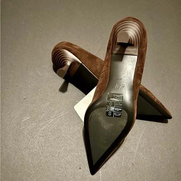 H & M Kitten Heels. Leather pumps brown suede. New - Picture 3 of 8